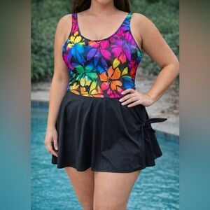 Vintage swimsuit  Sea Fair women’s size 13/14 one piece vibrant colorful